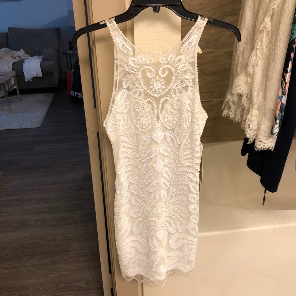 White sequin dress